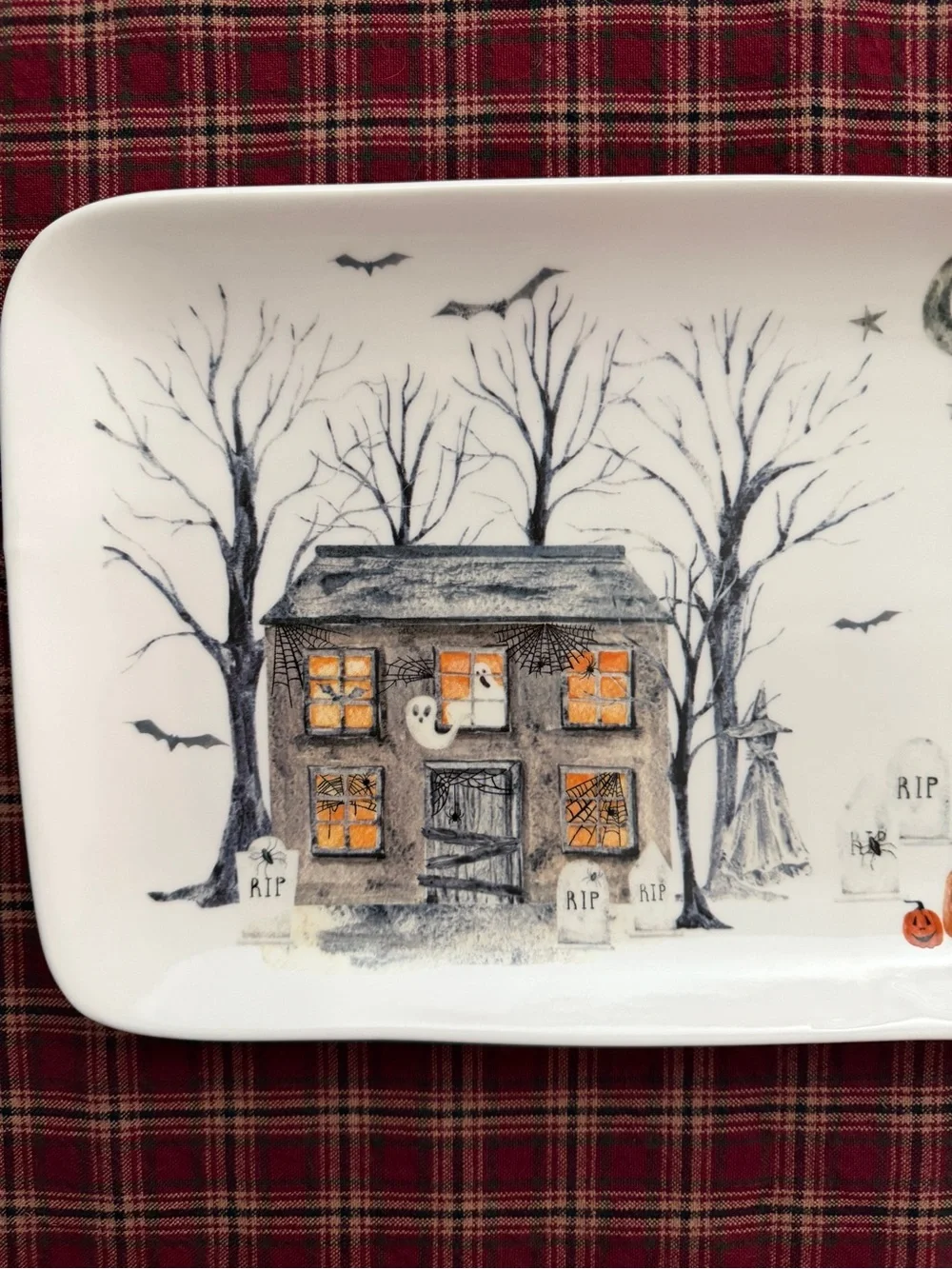 Potter’s Studio Stoneware Halloween Serving Platter Tray 14x7 inches
